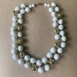 Vintage white and goldtone choker